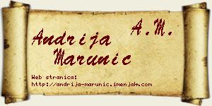 Andrija Marunić vizit kartica